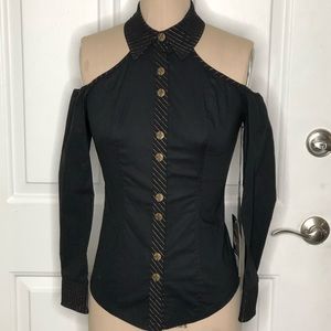 Rare new with tags Lip Service gold pinstripe l/s